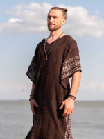 Накидка-пончо с капюшоном Tribal (коричневая)