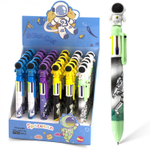 Ручка шариковая Alingar, "Космонавт", 0,7 мм, 6 цветов, автоматическая, круглый, цветной, пластиковый корпус, карт. уп.