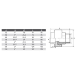 Муфта полипропиленовая 40х1 1/4" НР комбинированная TEBO