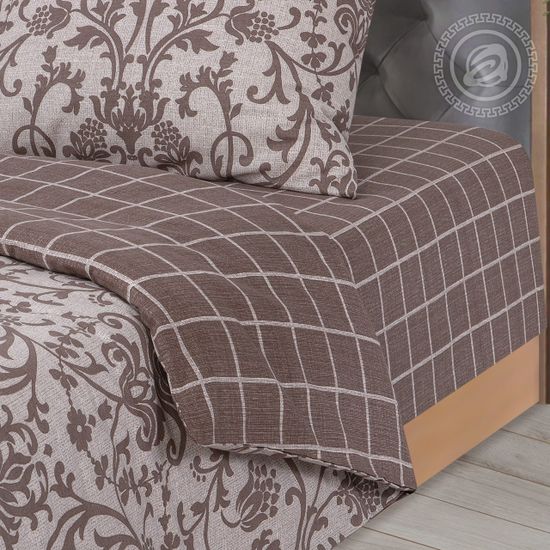 Двухспальный комплект постельного белья с простыней на резинке Шик бязь Премиум наволочки 70x70 см