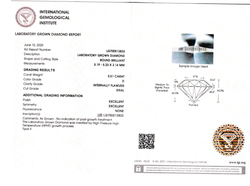 Лабораторно-выращенный бриллиант Кр-57 5.19-5.23 мм D/IF 0.51 ct