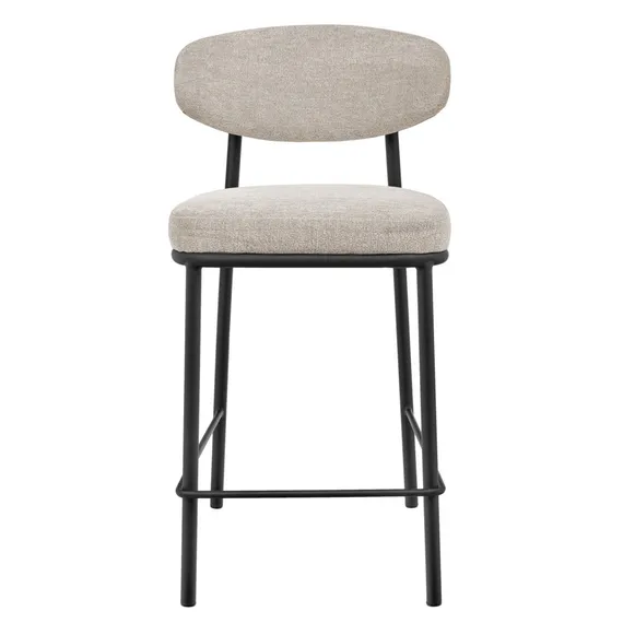 Полубарный стул Arvo 65 см, бежевый шенилл с черными ножками