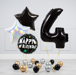 FM Шар 40" / 102 см "Цифра 4" Черный (БГ-60)