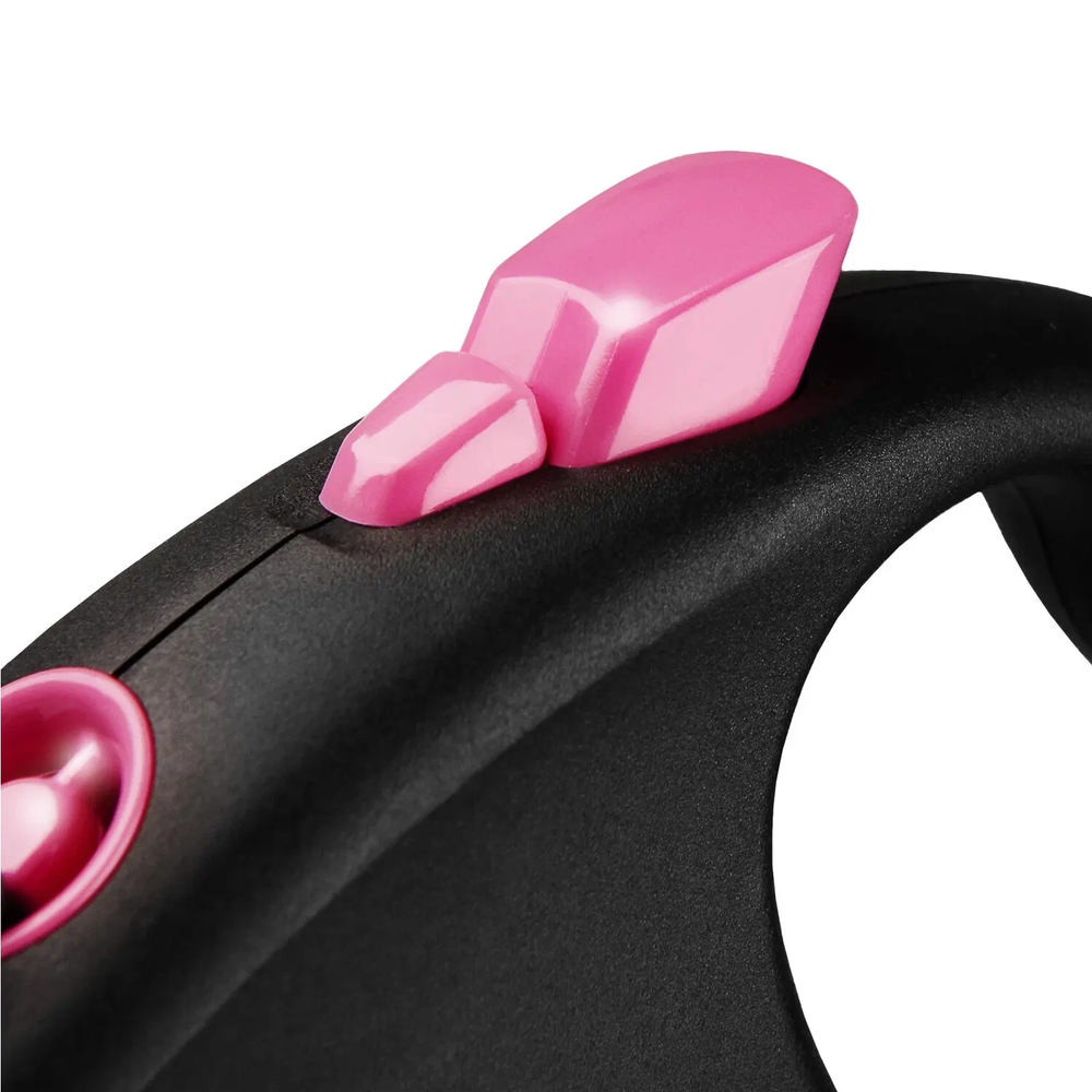Flexi рулетка Black Design S (до 12кг) 5м трос черный/розовый Flexi рулетка Black Design S (до 12кг) 5м трос черный/розовый