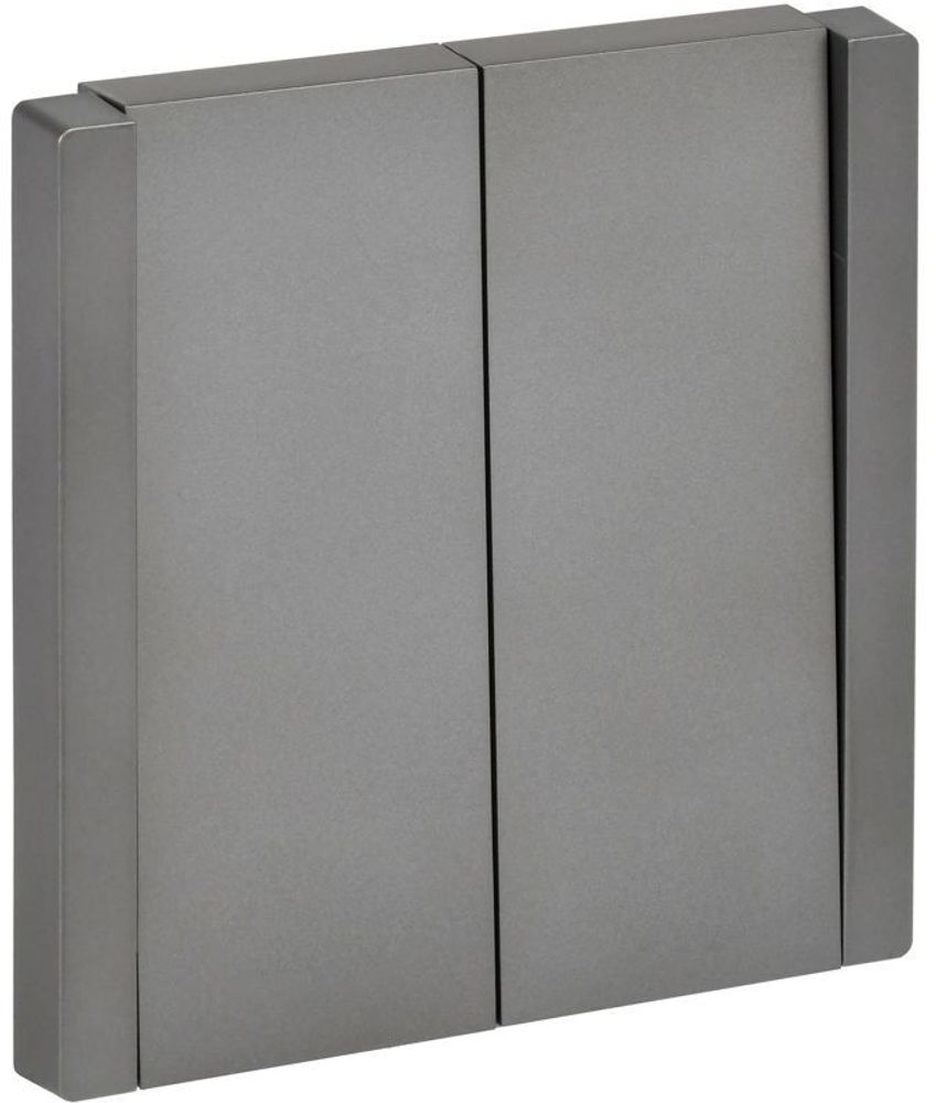 Выключатель 2-кл. СП FORTE&amp;PIANO 10А FP505 сталь IEK FP-V20-0-10-1-K46