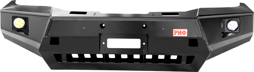 Бампер силовой передний Toyota Hilux 2015-2020 с доп. фарами и защитой бачка омывателя РИФ