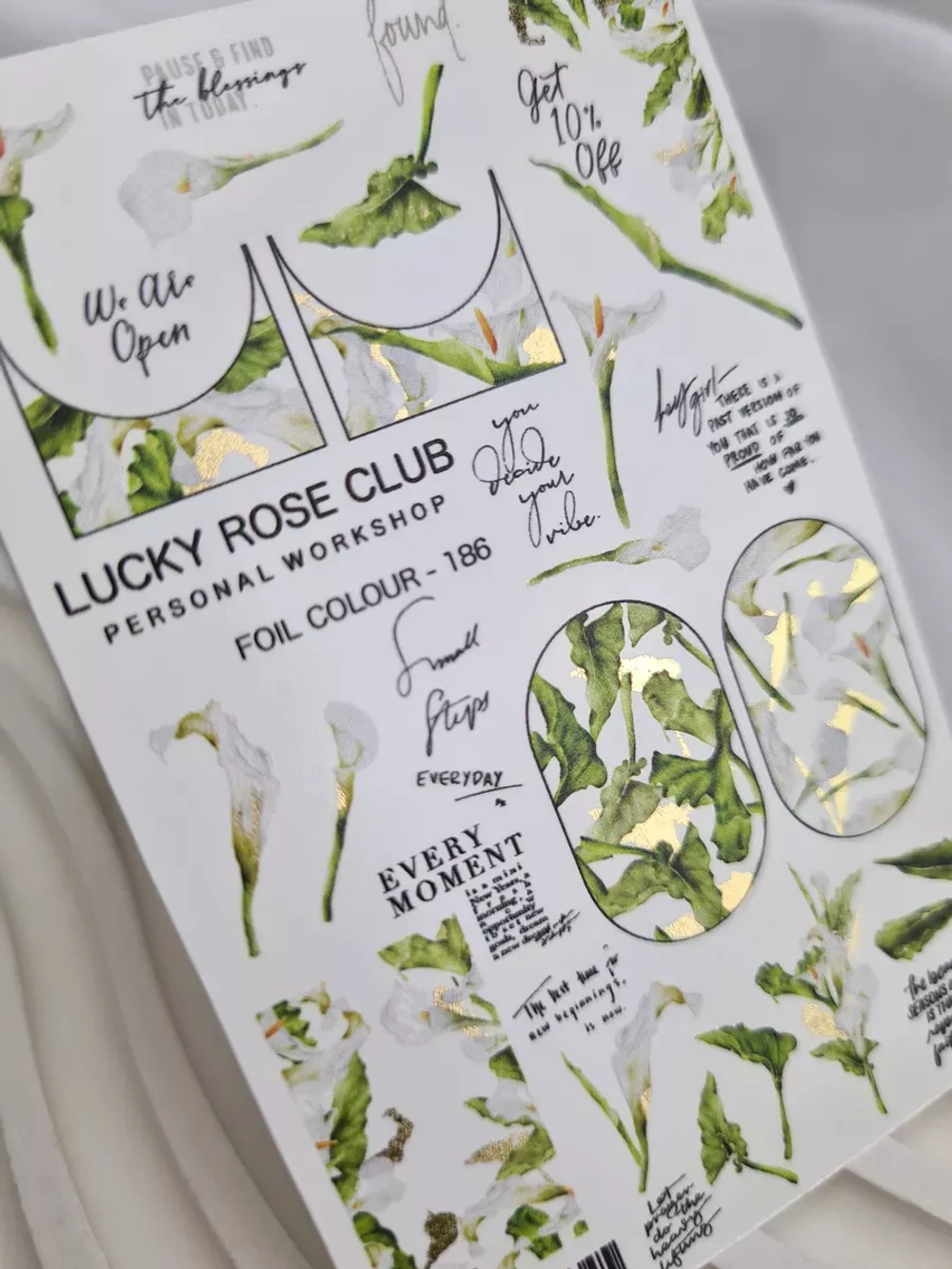 Lucky Rose Слайдеры наклейки для ногтей Foil 186