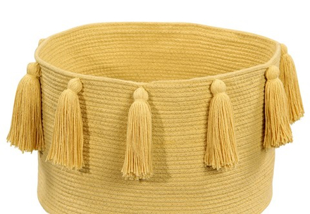 Корзина Lorena Canals Tassels Vintage Yellow (30 x Ø45 см)