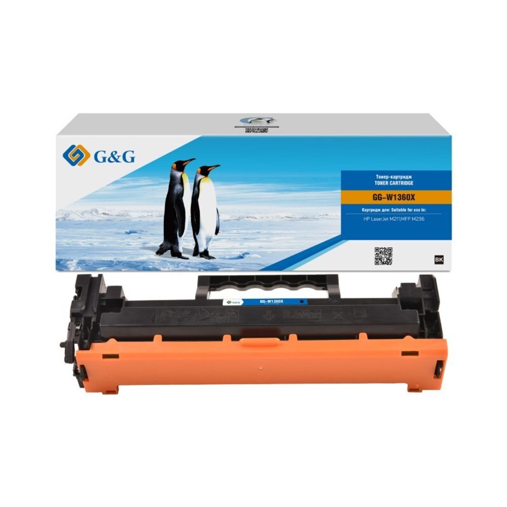 Картридж G&amp;G аналог HP W1360X (136X) для LaserJet M211/M236 (2.6k) с чипом
