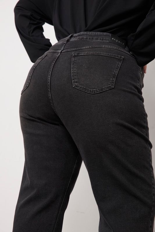Джинсы Mom fit, черный