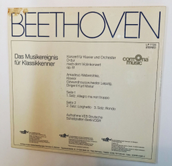 Винтажная виниловая пластинка LP L.V. Beethoven , Amadeus Webersinke, Gewandhausorchester Leipzig, Kurt Masur Violinkonzert Op. 61 (ГДР 1975)