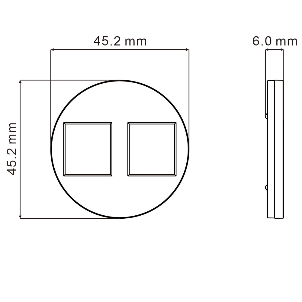 Накладка 2-я для розеток RJ45, TV, SAT,  матовый карбон,  серия D16