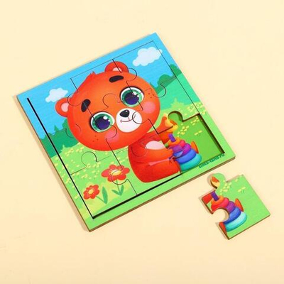 Головоломка-пазл в рамке. Игры в дорогу "Мишка" П300 7811245 (Лесная мастерская)