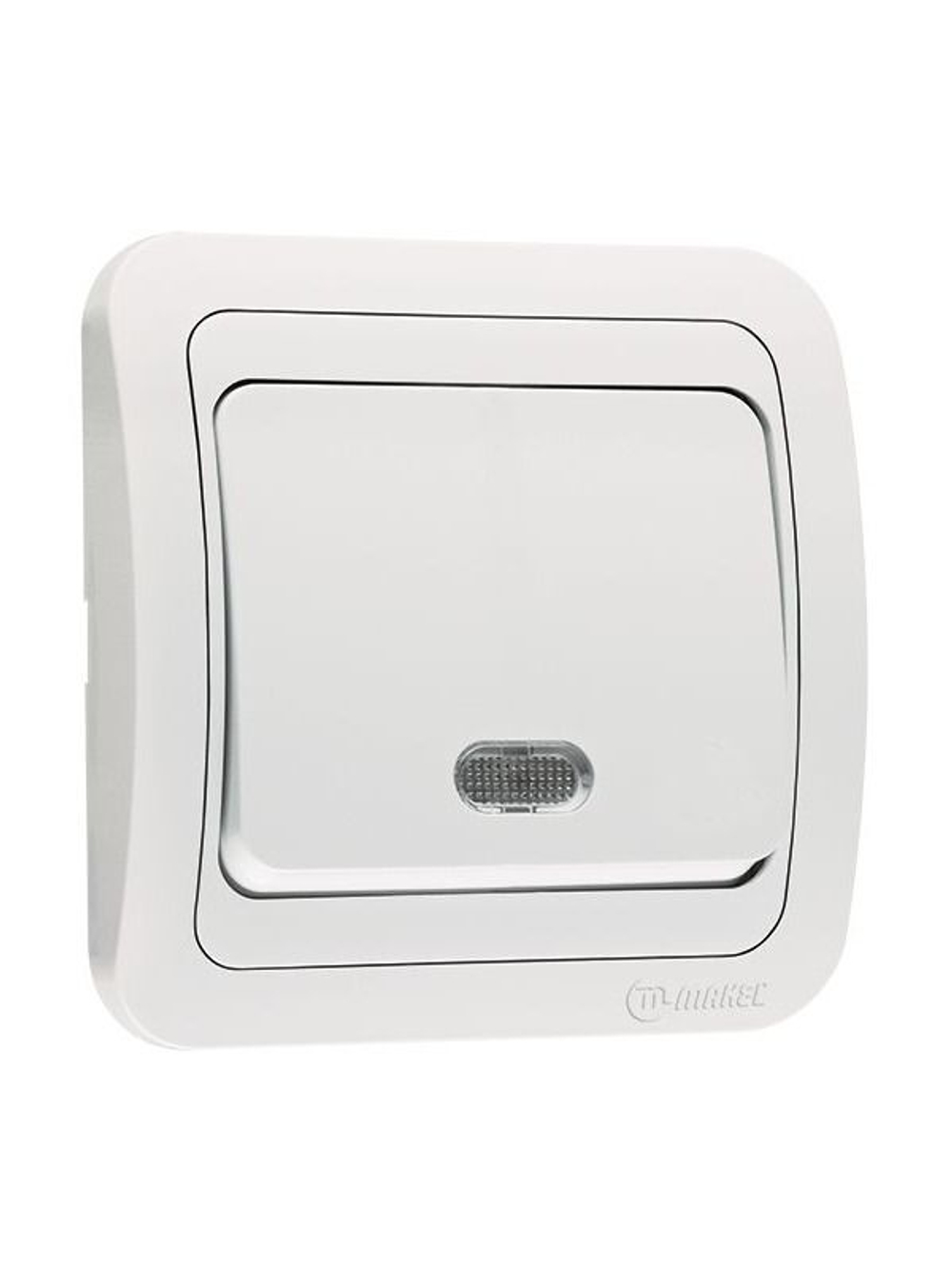 Выключатель 1-кл с подсветкой Makel Mimoza белый