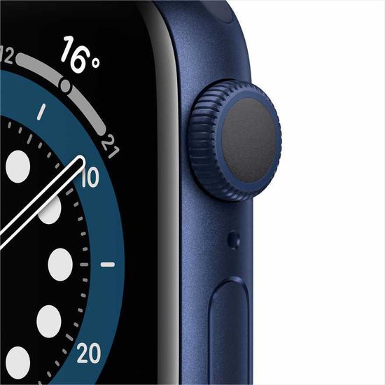 Apple Watch Series 6, 44 мм, корпус из алюминия синего цвета, спортивный ремешок «тёмный ультрамарин»