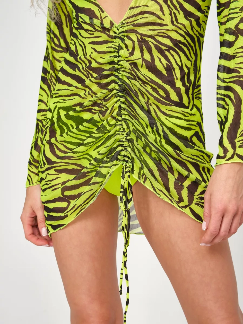 купальник раздельный 3 в 1 топ в рубчик и туника пляжная