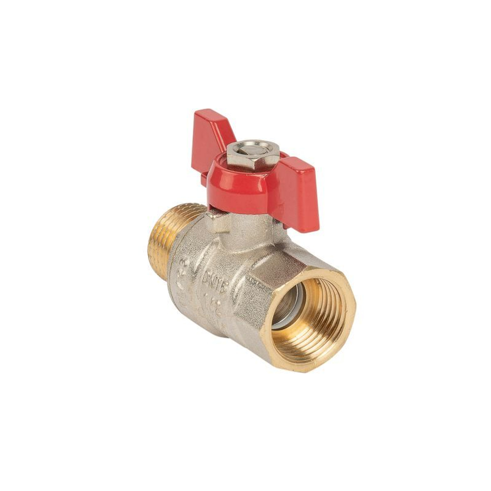 Кран шаровый НР-ВР 1/2" бабочка HLV