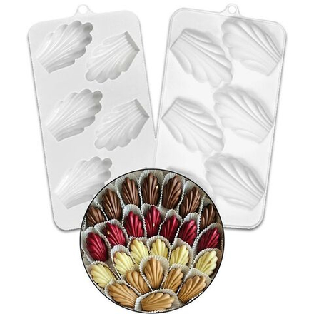 Форма силиконовая для пирожных «Мадлен» 6 ячеек