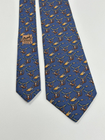Галстук синий с обезьянами Hermes