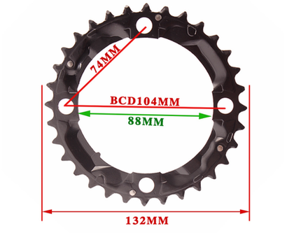 Звезда передняя Prowheel М-9 32Т, BCD104мм