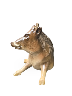 Фарфоровая статуэтка "Кабан секач" (Вепрь) ЛФЗ