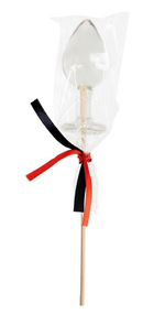 Прозрачный леденец в форме малой анальной пробки со вкусом пина колада (Цвет: прозрачный)