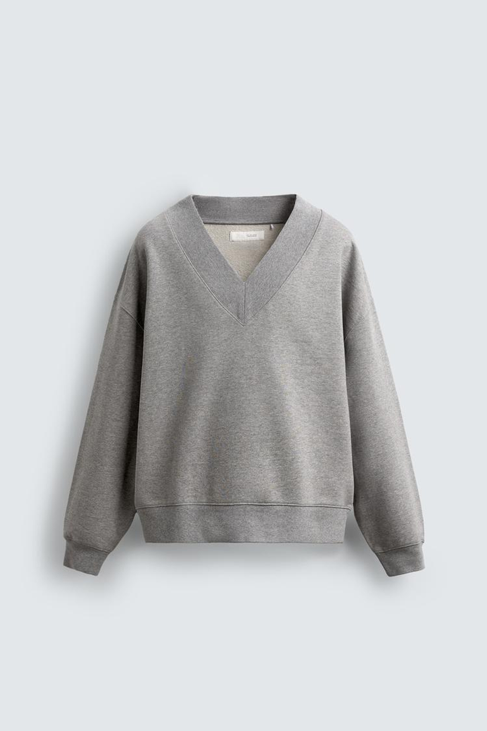 ZARA ТОЛСТОВКА СВОБОДНОГО КРОЯ, СЕРЫЙ МЕЛАНЖ