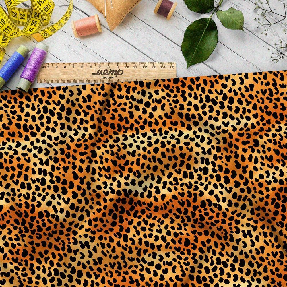 Ткань премиум дюспо пятна леопарда