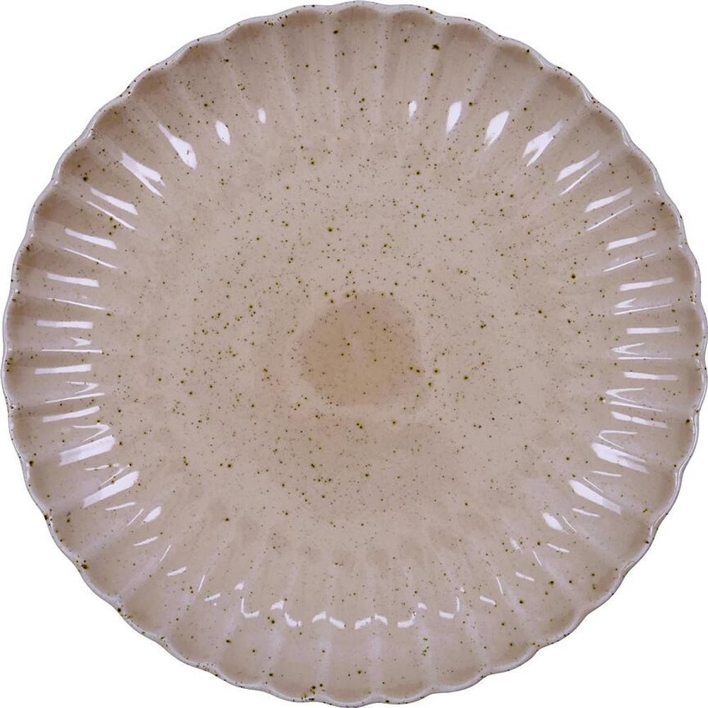 Тарелка обеденная House Doctor Scallop, каменная керамика, 26 см, розовая
