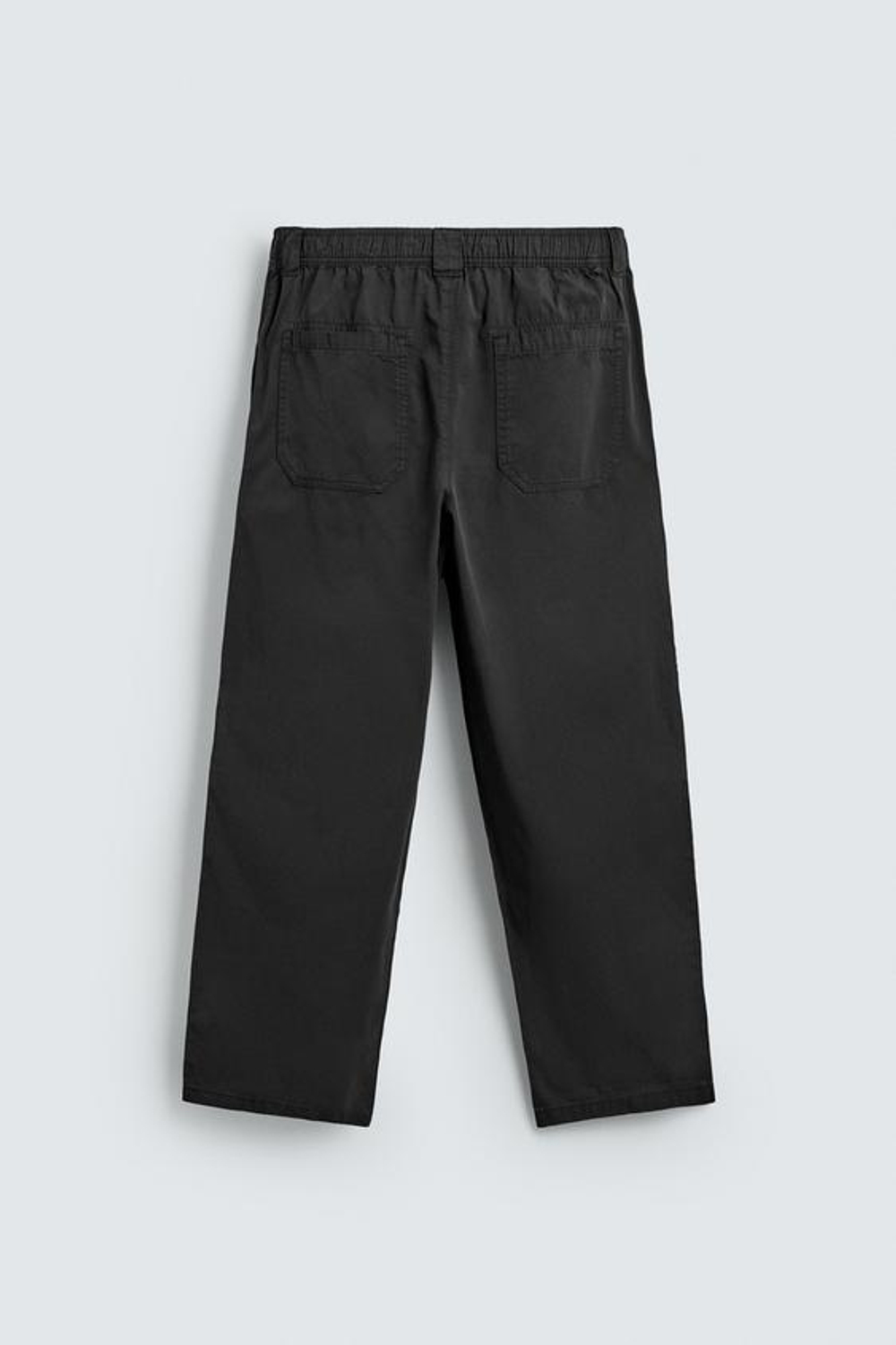 ZARA ХЛОПКОВЫЕ БРЮКИ RELAXED FIT, ЧЕРНЫЙ