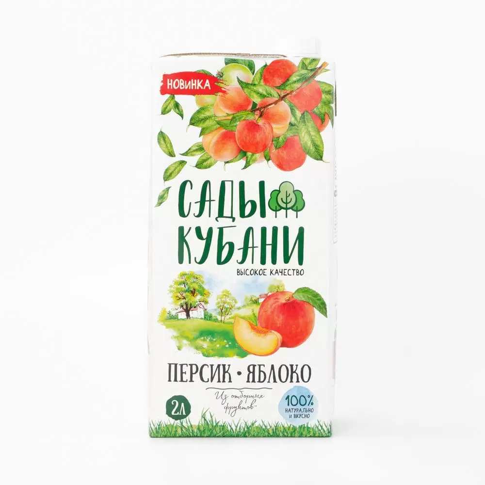 Натуральный сок Сады Кубани Яблоко-персик 2 л
