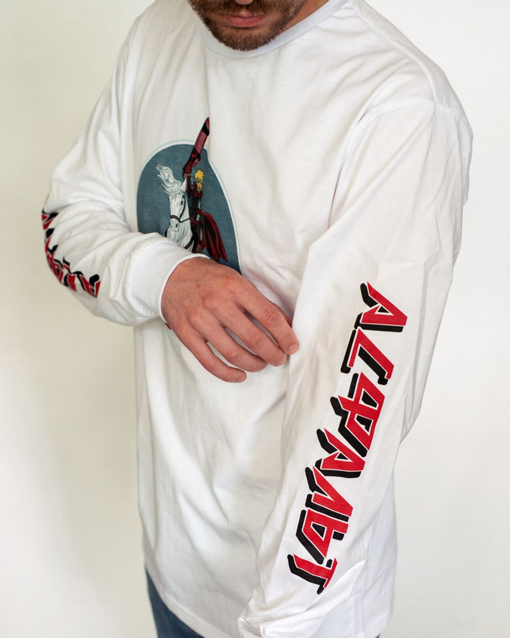 Лонгслив Скейтотырь Аниме Белый