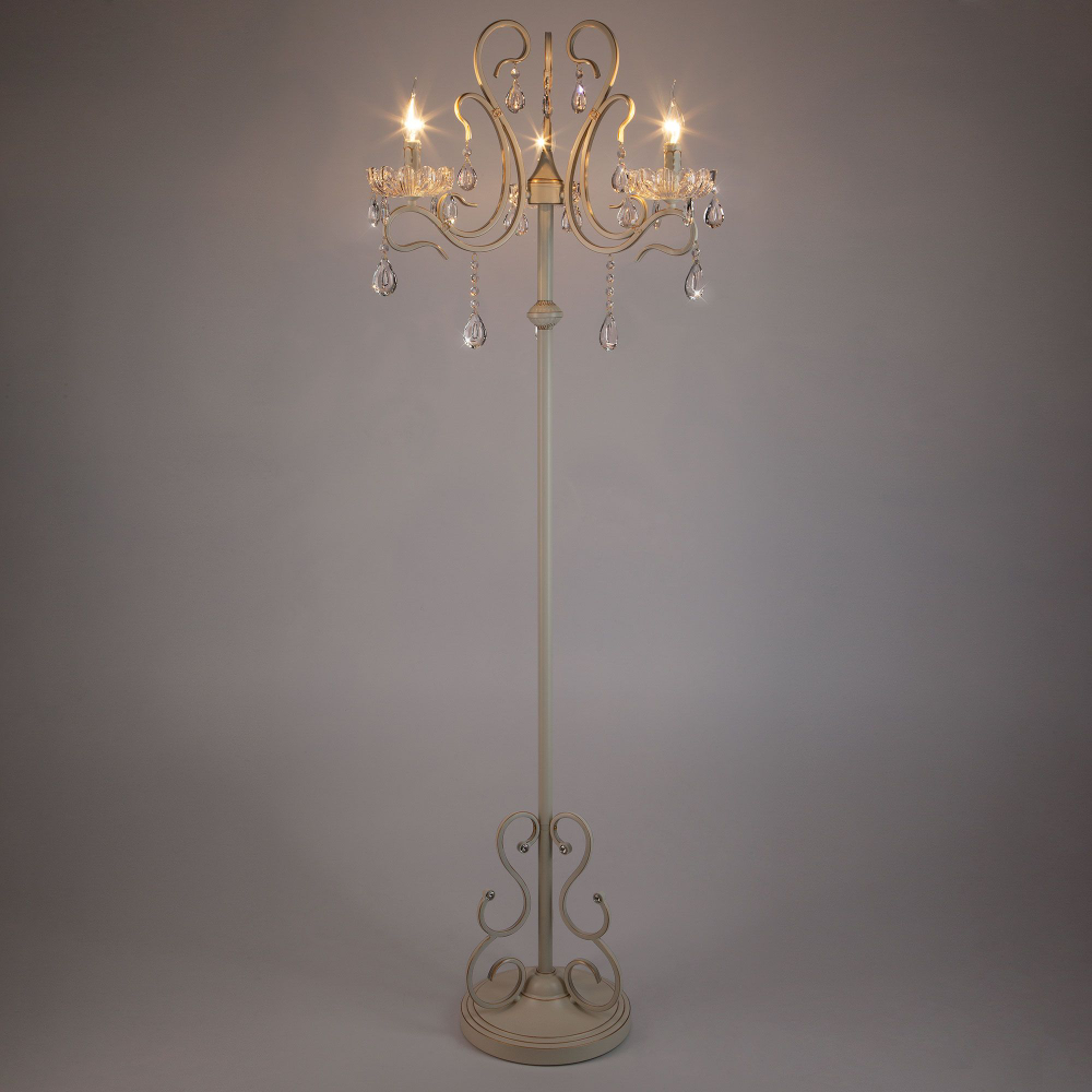 Торшер с хрусталем белый 12205/3F белый