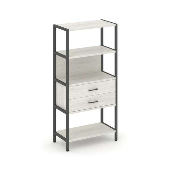 Shelf System Односекционный стеллаж четырехярусный с ящиками SN.STM-412 Дуб Наварра/Металл Антрацит