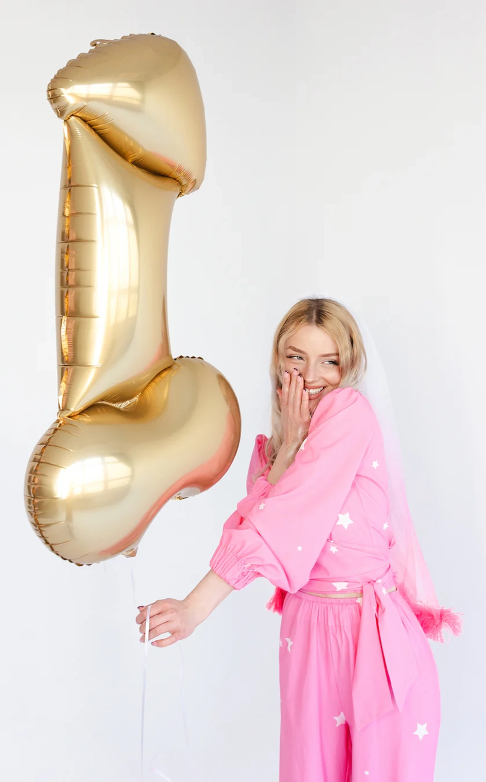Фольгированный шар-фигура «Пи-Пи» золото/ розовое золото, 89 см