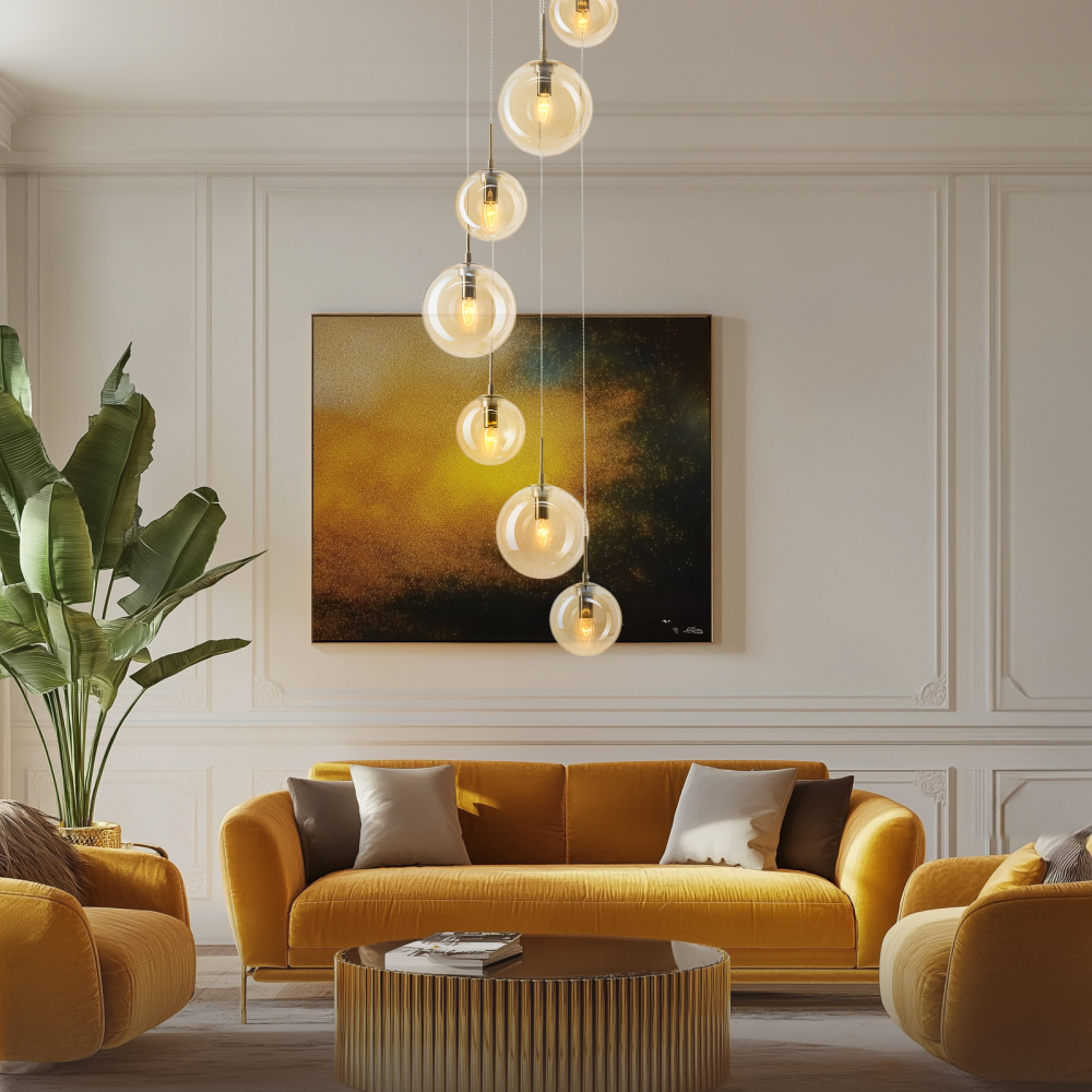 Citilux Томми CL102073 Люстра каскадная с янтарными шарами