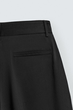 ZARA БРЮКИ RELAXED FIT СО СКЛАДКАМИ, ЧЕРНЫЙ