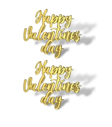 Топпер Мини надпись "Happy Valentines day" (2шт в упак) акрил