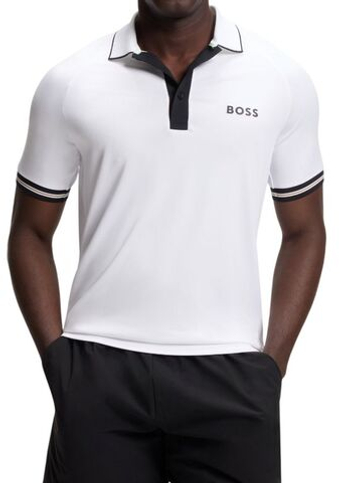 Мужское теннисное поло BOSS TOC Serve - white