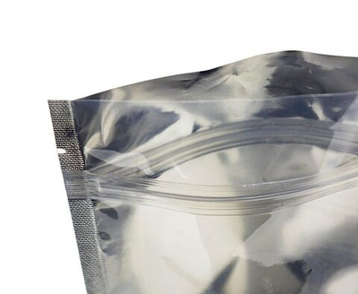 Упаковка из 50 дой-пак трехшовных металлизированных пакетов с прозрачной стороной (размером 100х145 мм) (Цвет: серебристый)