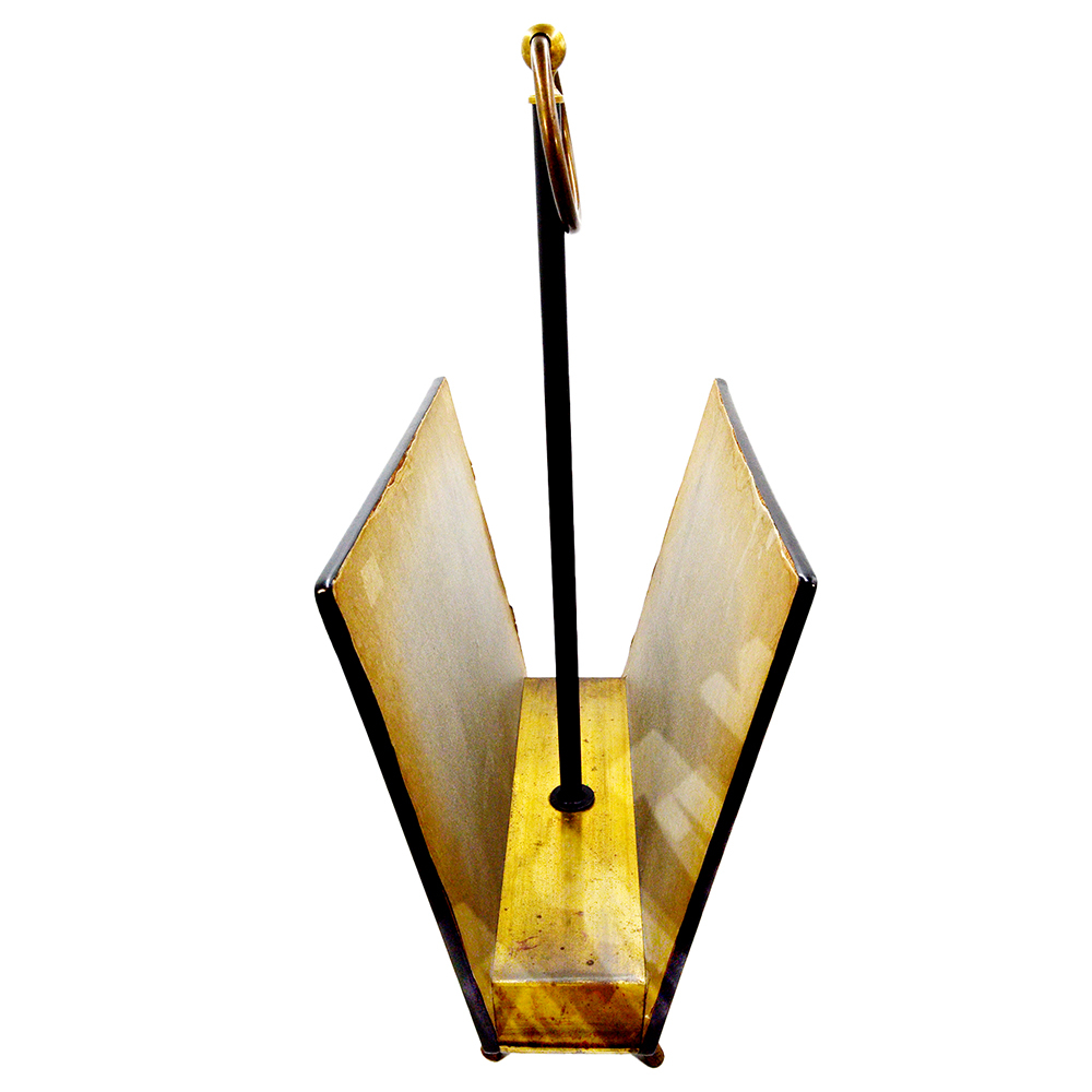 Газетница напольная в стиле Пьеро Форназетти. Черный лак, дерево, деколь. Италия, 1960–1970-е