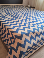 Покрывало гобеленовое Зигзаг синий 1,5 спальный (150х200)