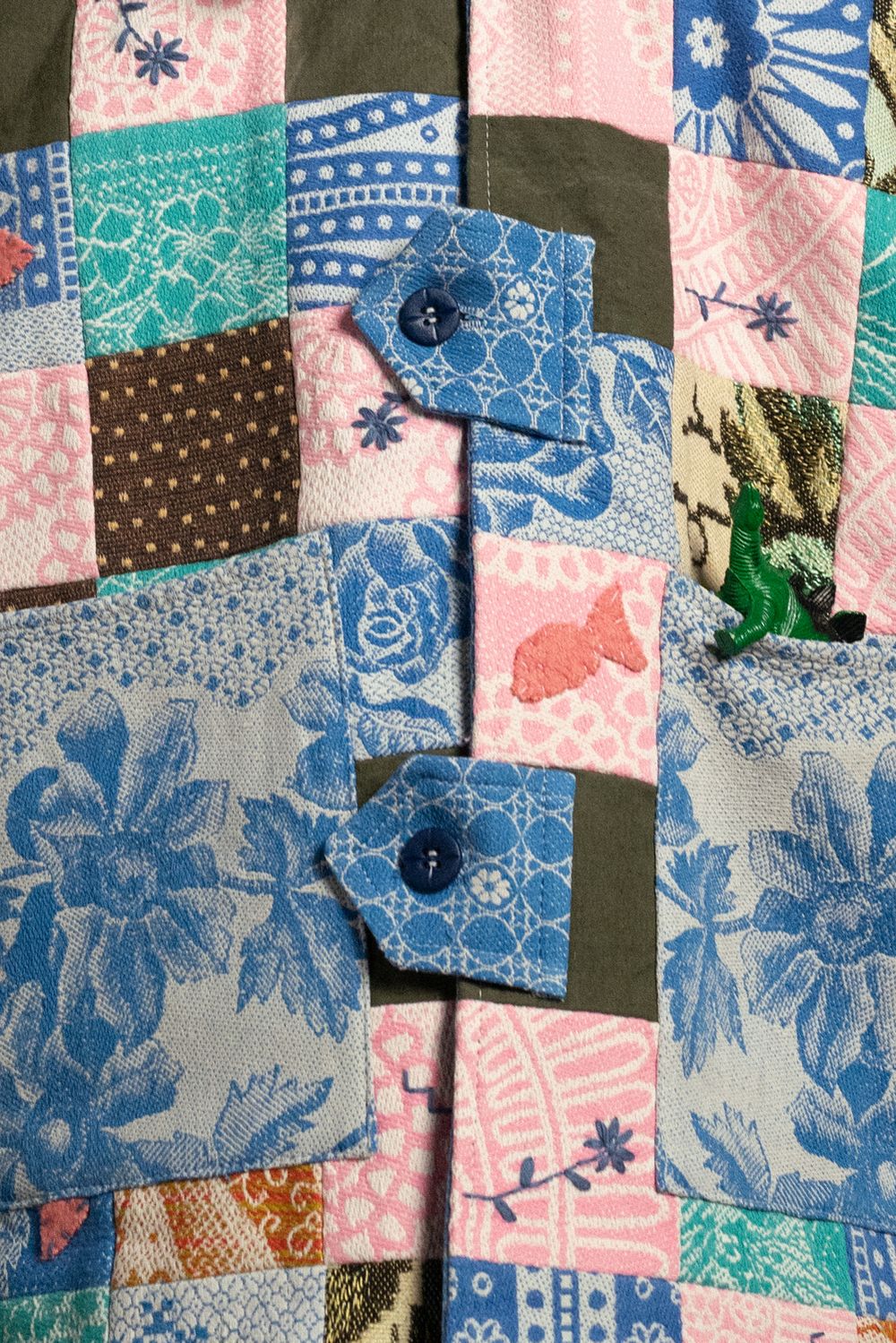 Куртка Soeurs с Розовыми Рыбами / Pink Fishes синяя