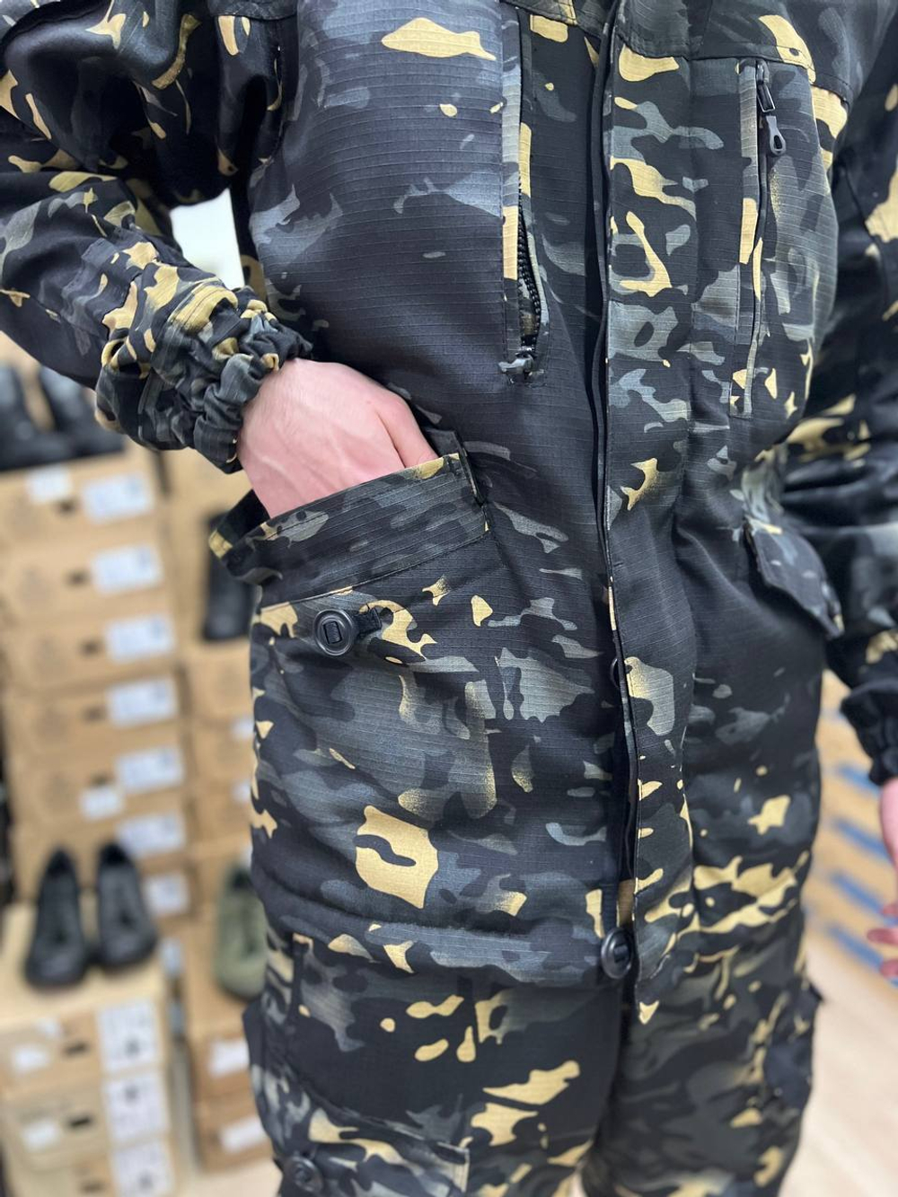 Костюм Горка 6 флис лайт / осень-зима / чёрный мультикам 1