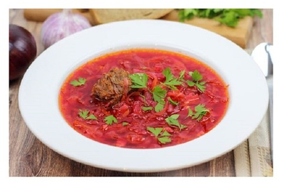 Красный борщ с говядиной