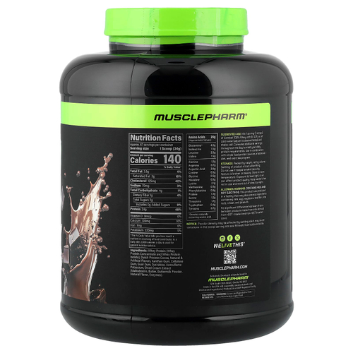 MusclePharm, Combat® 100%, порошок из сывороточного протеина, со вкусом шоколадного молока, 2,27 кг (5 фунтов)