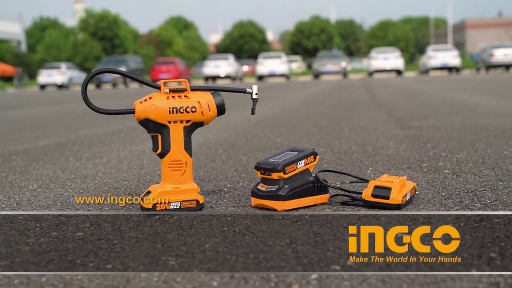 Автомобильный аккумуляторный компрессор 20В Li-Ion INGCO CACLI2018