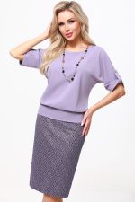 Костюм серо-сиреневый с юбкой DStrend (Акция)