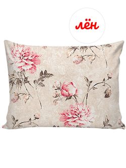 Наволочка комплект 2шт Сказка "Пионы на льне" 70х70 см, лён