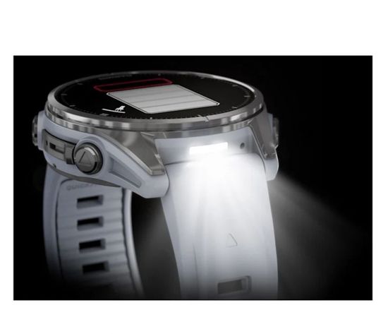 Умные часы Garmin Fenix 8, 43 мм, AMOLED, Silver with White Stone silicone band